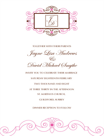 WEDDING INVITATION 148 x 210 mm flat card